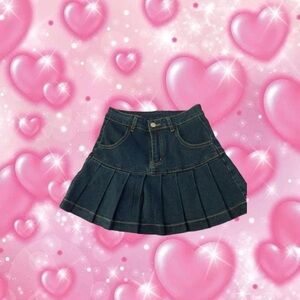 Y2K Denim Pleated mini Skirt